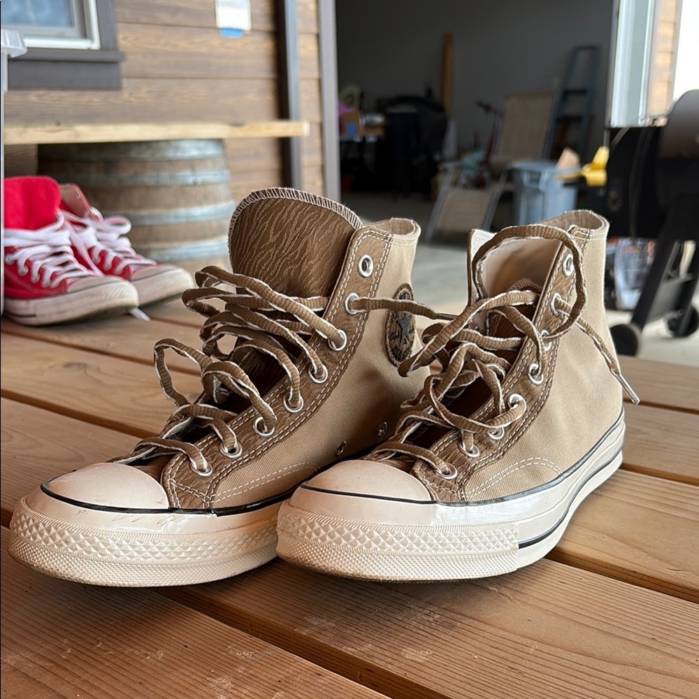 Tan High-Top converse